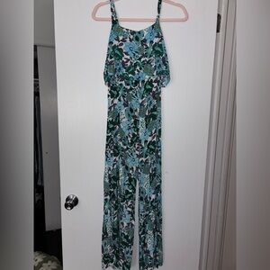 SHEIN Floral Jumpsuit - Blue and Green- never worn